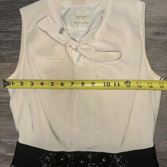 Kate Spade Tiera Cream & Black Silk & Tweed Dress - Size 0 - Picture 12 of 13